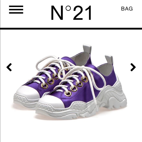 Rare!!! No. 21 Billy Satin Purple Designer Luxury Sneakers NIB NWT - Picture 5 of 16